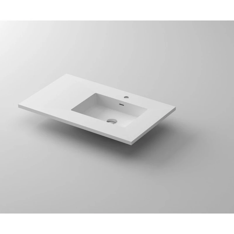 LAVIVA VIVA Stone 36" Right Sink Matte White Solid Surface Countertop - Image 2