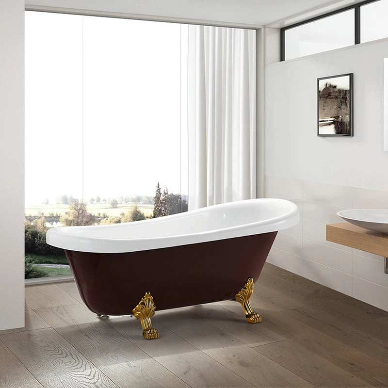 Vanity Art LLC Vanity Art Freestanding Acrylic Bathtub, Red And White, 66.9" X 31.5" - Image 10