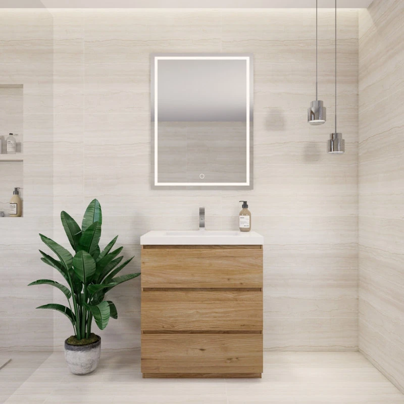 BATHROOM VANITIES WHOLESALE Moa 30" Single Bathroom Vanity In Natural Oak - Image 2