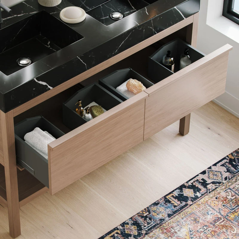 MOD The Shoji Bathroom Vanity, Double Sink, 48", Chestnut Oak, Freestanding - Image 5