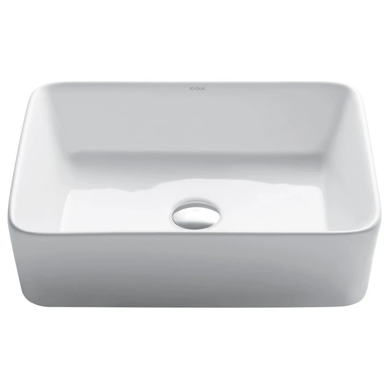Kraus USA, Inc. Kraus KCV-121-SO 18-3/4" Ceramic Vessel Bathroom Sink Only - White Ceramic