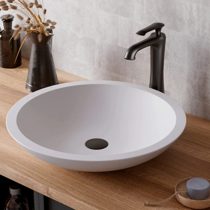 Decor Love Modern Bathroom Vessel Sink, Above Counter Design With Round Shape, White - Image 2
