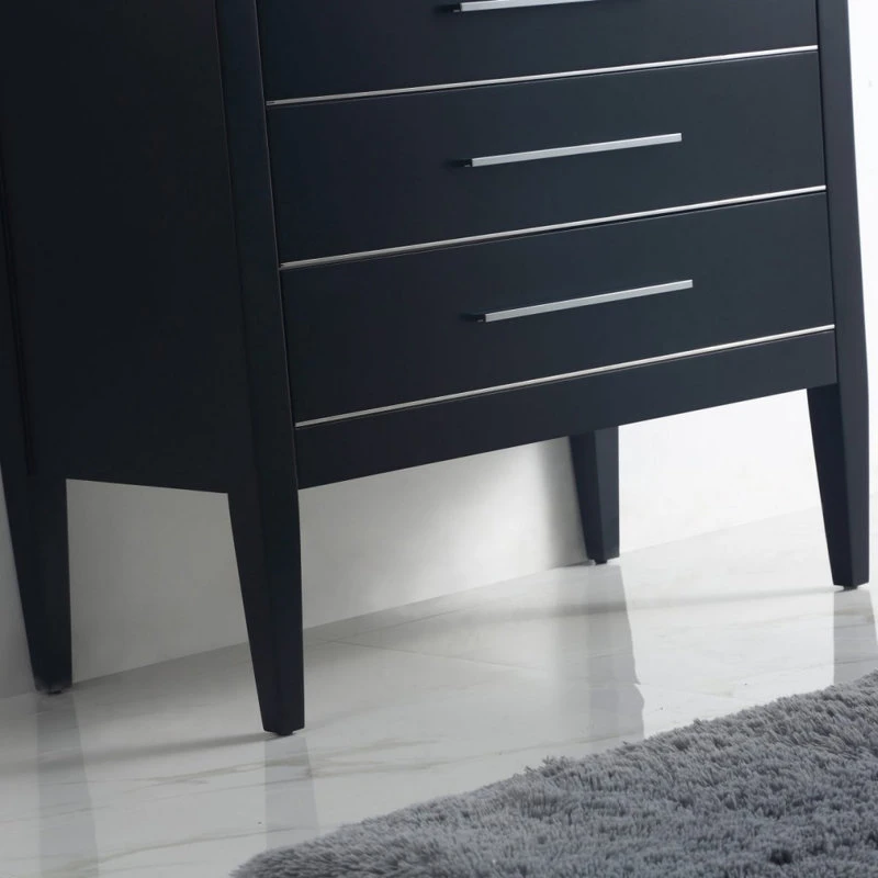 Dowell K&B Supplies Grace 36" Single Bathroom Vanity Set, Black With Chrome Trim - Image 9