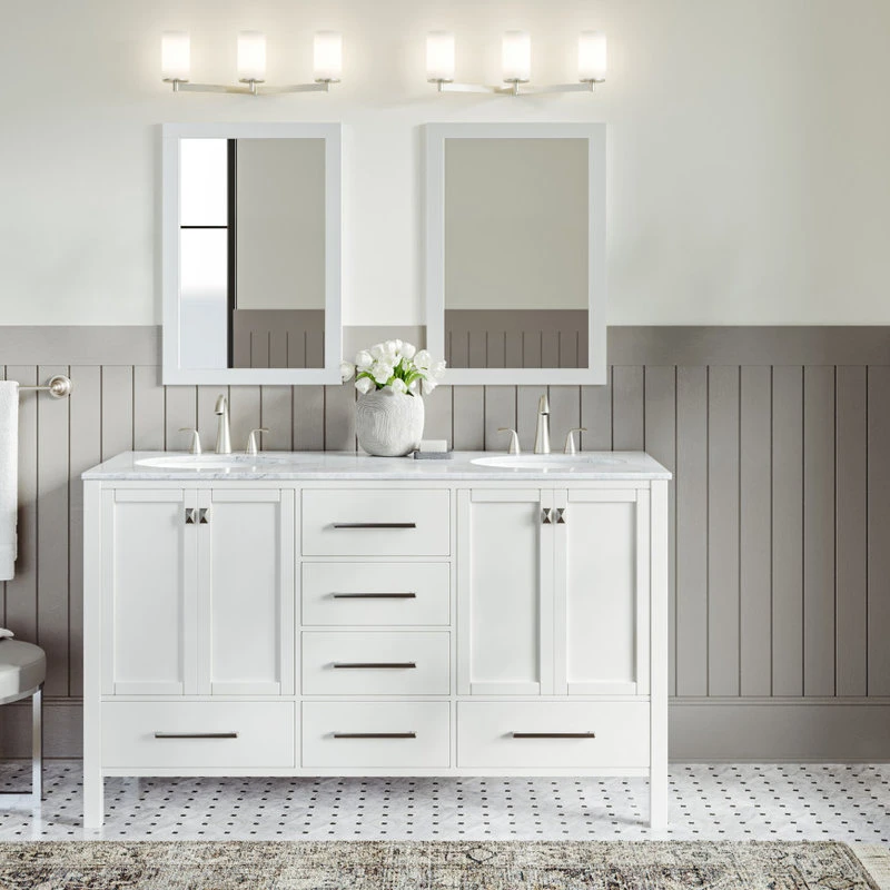 MOD Ellary Bath Vanity, White, 60", Double, With Mirror, Freestanding - Image 3
