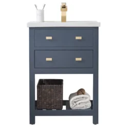 Water Creation 24" Single Vanity With Drawer, Monarch Blue