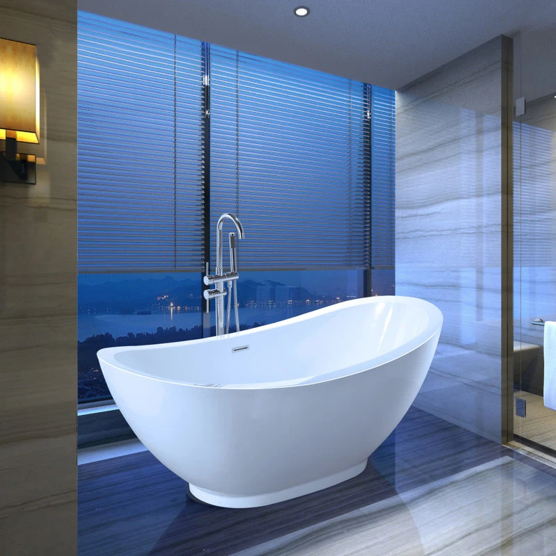 Vanity Art LLC Vanity Art Freestanding Acrylic Bathtub, 33.5"x 69" - Image 13