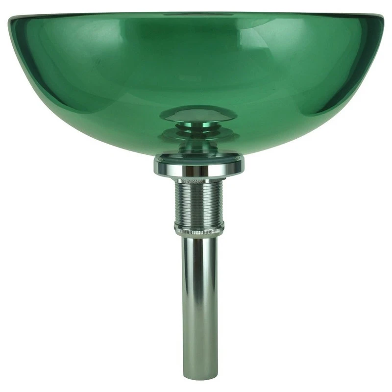 Renovators Supply Manufacturing Tempered Glass Vessel Sink With Drain, Green Mini Glass Round Bowl Sink - Image 4