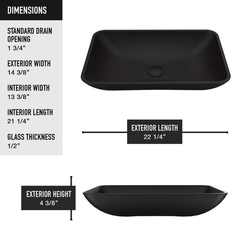 VIGO Black Hadyn MatteShell Vessel Bathroom Sink - Image 7