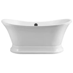 68" Streamline N201BL Soaking Freestanding Tub And Tray With External Drain