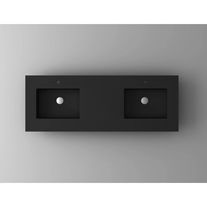 LAVIVA VIVA Stone 60" Double Sink Matte Black Solid Surface Countertop - Image 3