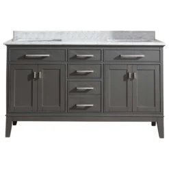 Ari Kitchen & Bath Danny Double Bathroom Vanity Set, Maple Gray, 60"