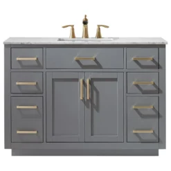 Altair Ivy Gray Bathroom Vanity Set, 48", Without Mirror