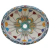 Color Y Tradicion Mexican Talavera Ceramic Hand Painted Bathroom Oval Sink