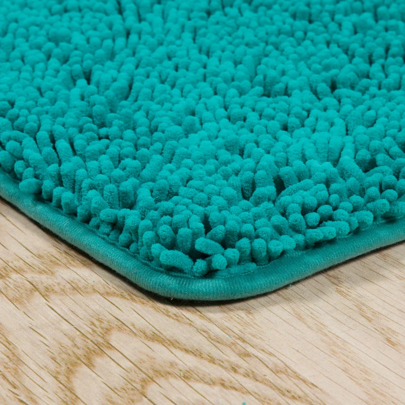 Lavish Home 2 Piece Shag Memory Foam Bath Mat Set, Seafoam - Image 4