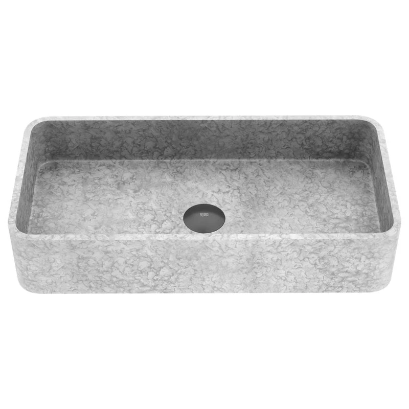 VIGO Concreto Stone Rectangular Bathroom Vessel Sink