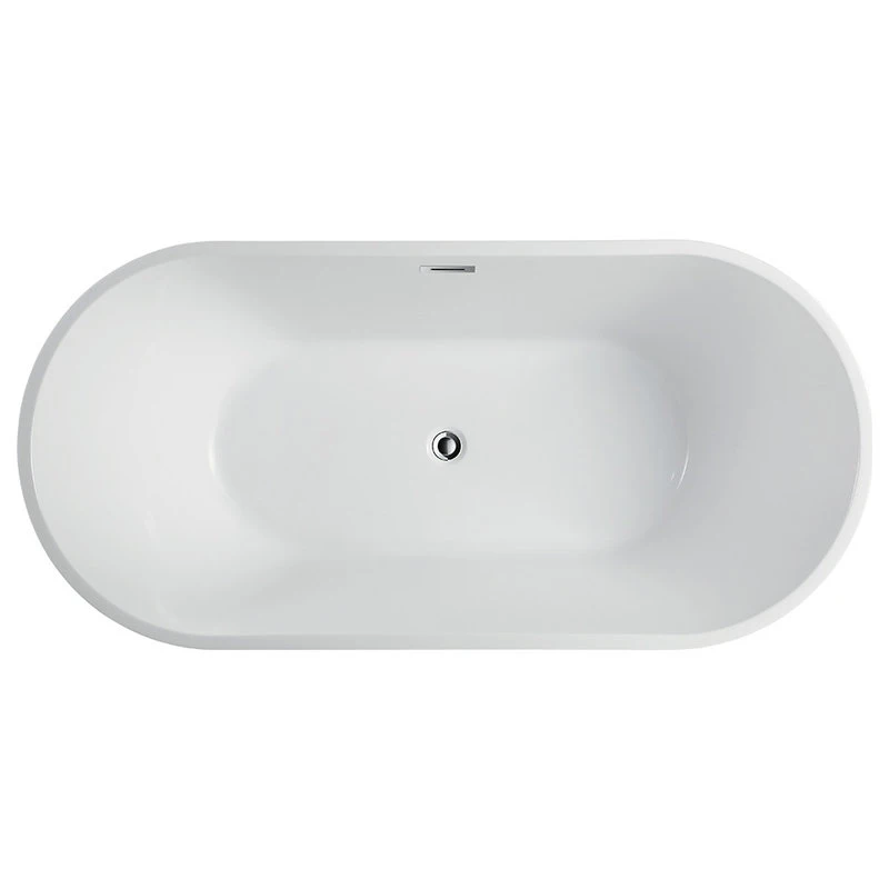 Vanity Art LLC Vanity Art Freestanding Acrylic Bathtub, White/Polished Chrome, Xs (54") - Image 7