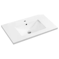 Dowell K&B Supplies Dowell 18" FTB White Ceramic Single Bathroom Vanity Basin 30Wx7H
