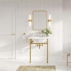 MOD The Rialto Wash Stand & P-Trap, Single Sink, 30", Gold, Freestanding