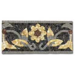 Stone Center Online Marble Mosaic Border Listello Tile Wintersweet Gold 5.5x12 Tumbled, 1 Piece