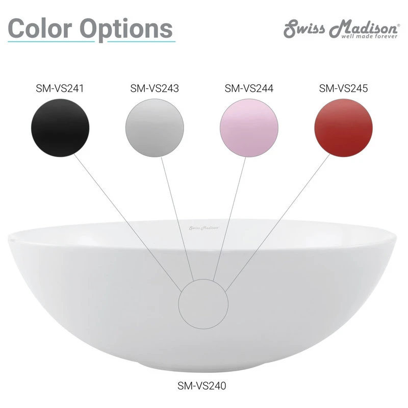 Swiss Madison Classe 16" Color Ceramic Sink In Matte Grey - Image 11