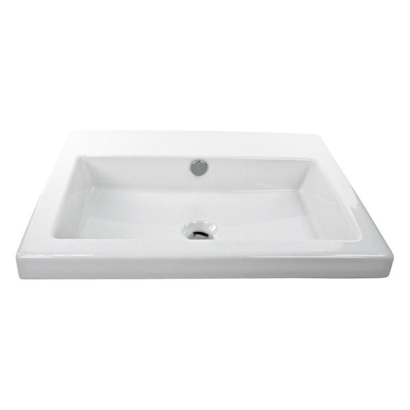 Tecla Rectangular Wall Mounted, Or Built-In Ceramic Sink, No Hole - Image 2