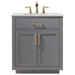 Altair Ivy Gray Bathroom Vanity Set, 30", Without Mirror
