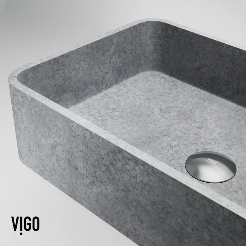 VIGO Concreto Stone Rectangular Bathroom Vessel Sink - Image 10