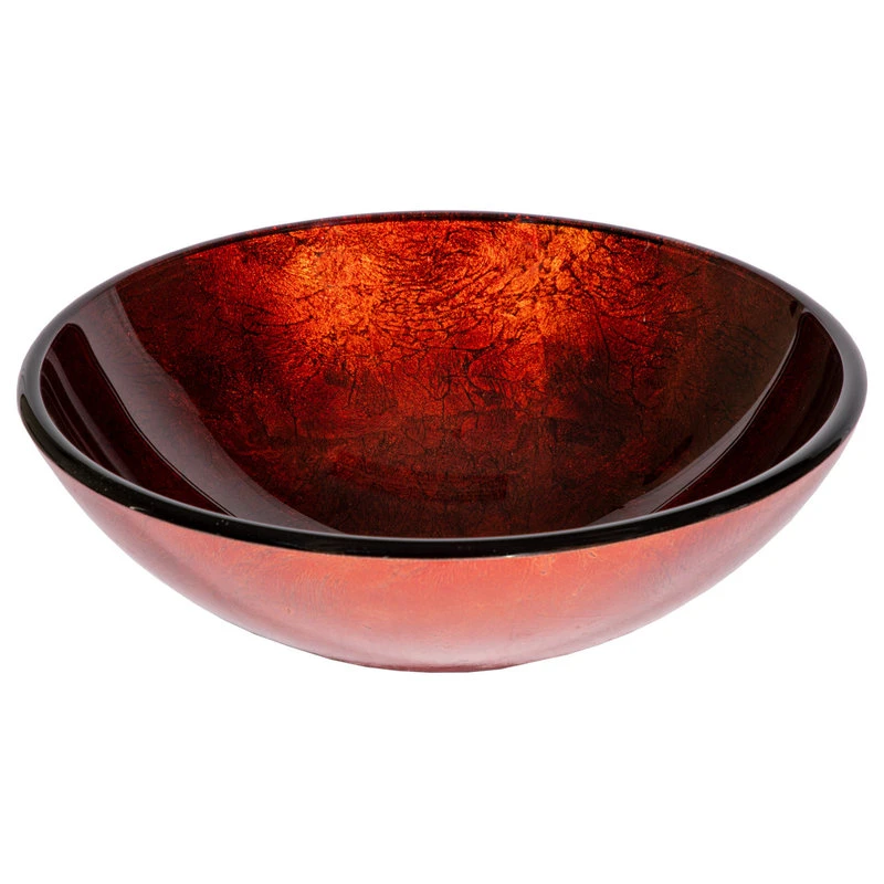 Eden Bath - Vessel Sinks Red Copper Reflections Glass Vessel Sink