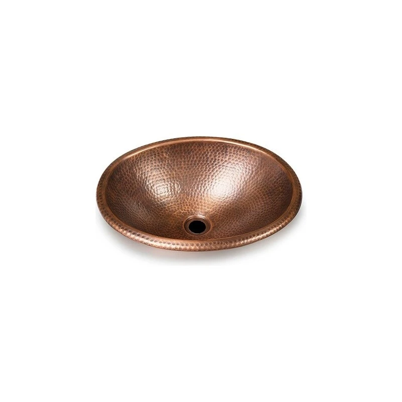 Imtinanz Hammered Copper Oval Bathroom Sink - Image 3