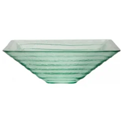 Eden Bath - Vessel Sinks Crystal Glacier Tempered Glass Vessel Sink For Bathroom, 16.5 Inch