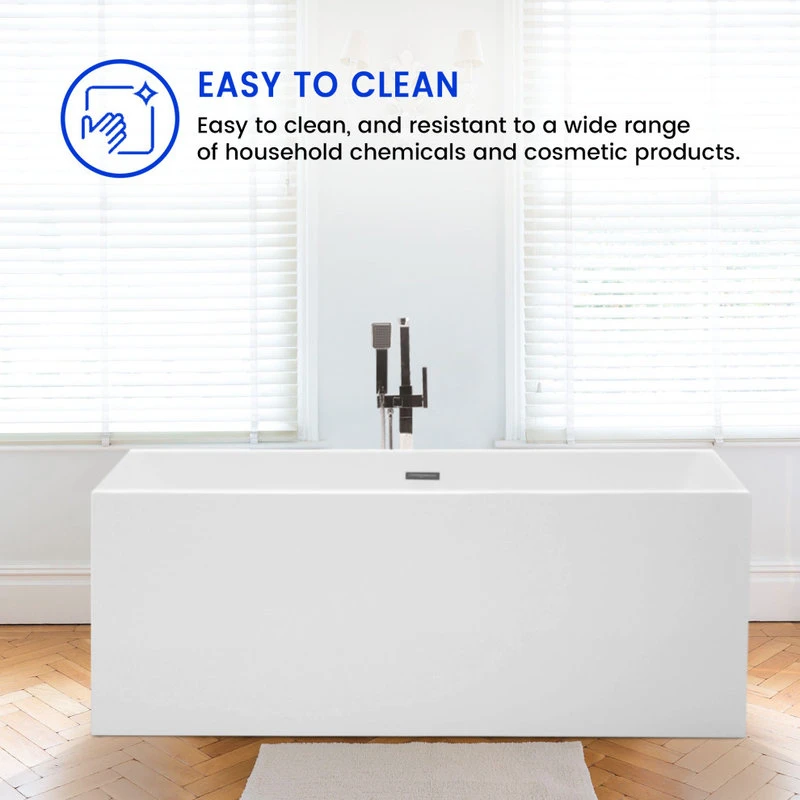 Vanity Art LLC Vanity Art 59" Freestanding Acrylic Bathtub - Image 5