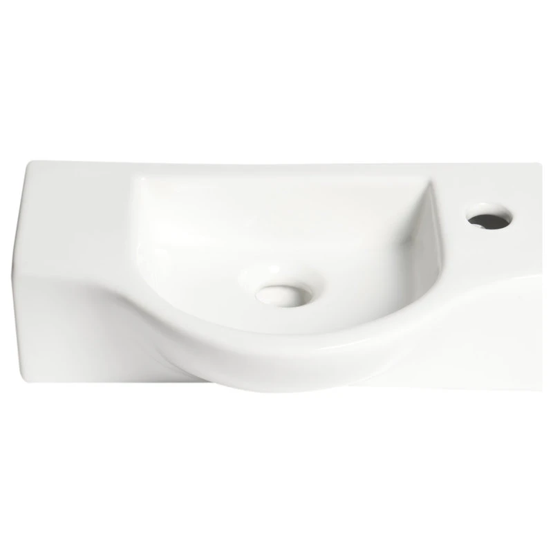 Alfi Trade ALFI Brand ABC114 White 18" Small Wall Mounted Ceramic Sink With Faucet Hole - Image 3