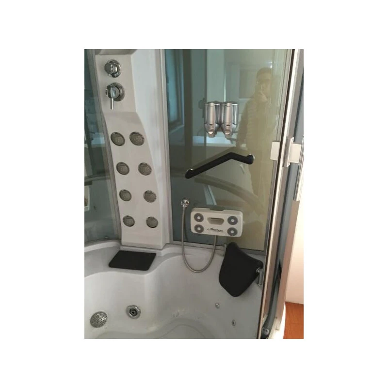 Simbashoppingusa Whirlpool Corner Bathtub Shower 59.05" X 59.05" With Heater - Montecarlo - Image 4