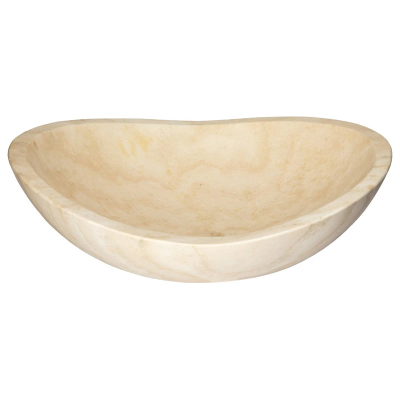 Eden Bath - Vessel Sinks Honed Beige Travertine Natural Stone Canoe Vessel Sink, Beige Travertine - Image 2