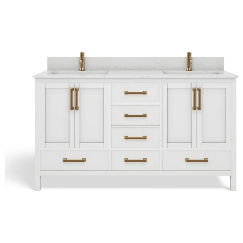 MOD Eleanor Bath Vanity, White, 60", Double Sink, Freestanding - Image 9