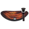 Novatto Volle Glass Vessel Sink And Drain, Oil Rubbed Bronze