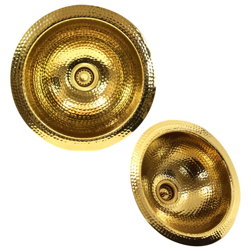 Nantucket Sinks 13" Hand Hammered Brass Round Undermount Bar Room Sink - Image 2
