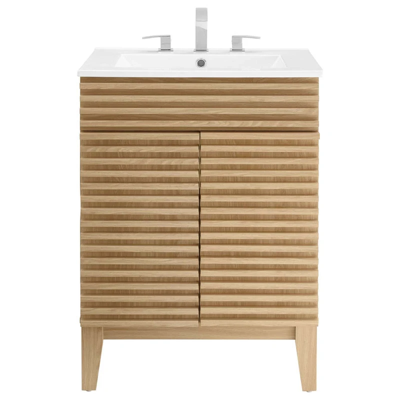 Modway Render Bathroom Vanity, Oak White Finish EEI-3860-OAK-WHI - Image 8