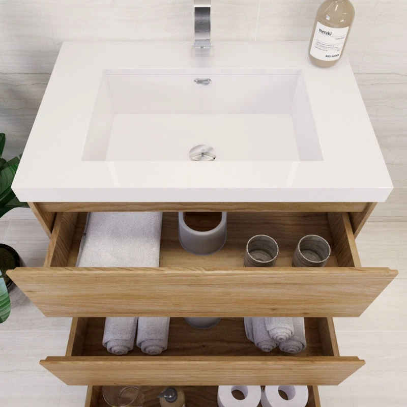 BATHROOM VANITIES WHOLESALE Moa 30" Single Bathroom Vanity In Natural Oak - Image 6