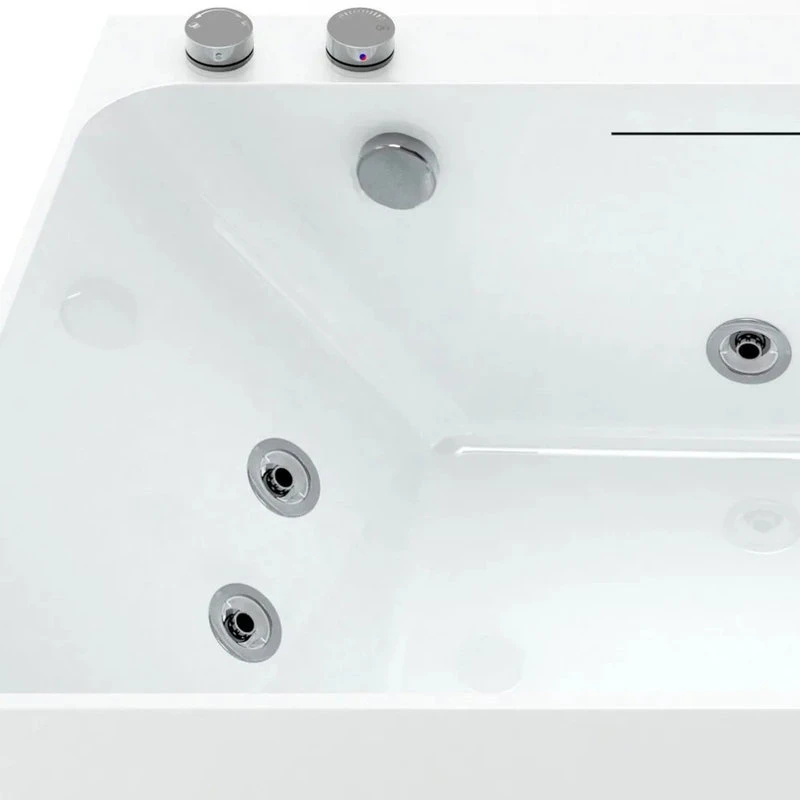 HOMARY 60" Acrylic Rectangular Whirlpool Water Massage Bathtub, Chromatherapy LED - Image 11