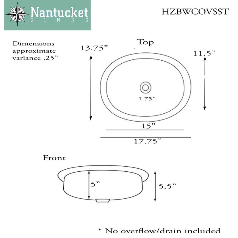 Nantucket Sinks Hand Hammered Oval Stainless Bath Sink And Drain Set - Image 5