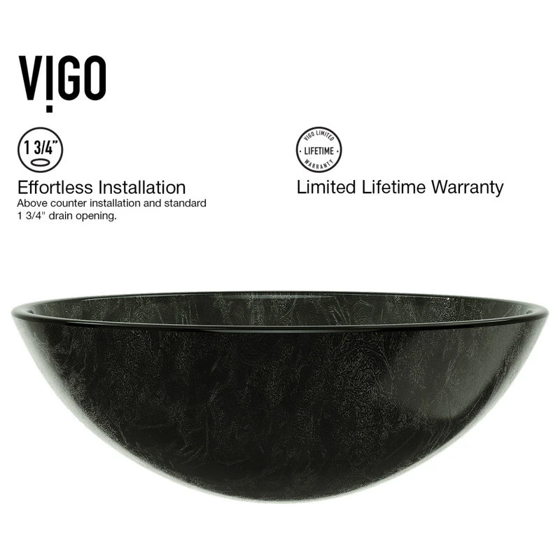 VIGO Gray Onyx Glass Vessel Sink And Duris Faucet Set, Matte Black Finish - Image 8