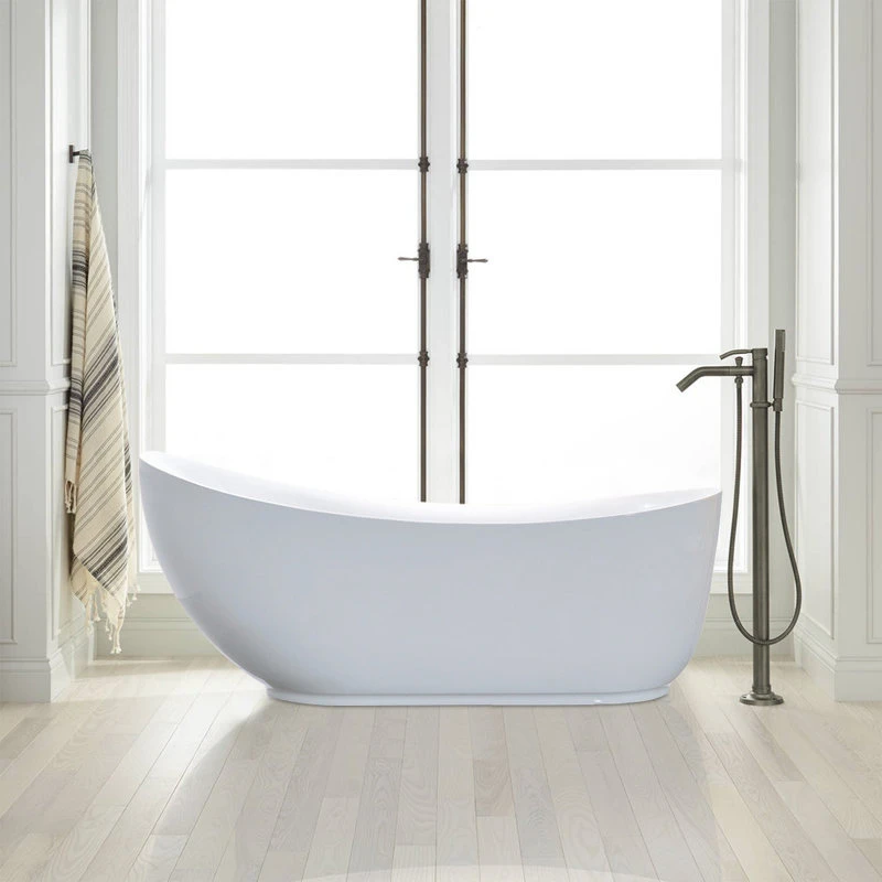 Vanity Art LLC Vanity Art Freestanding Acrylic Bathtub, White, 35"x71" - Image 3