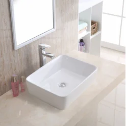 Karran VC-501-WH Valera 19" Vitreous China Vessel Bathroom Sink, White