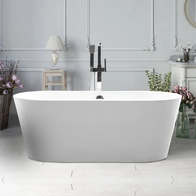 Vanity Art LLC Vanity Art Freestanding Acrylic Bathtub, White, Small - Image 3