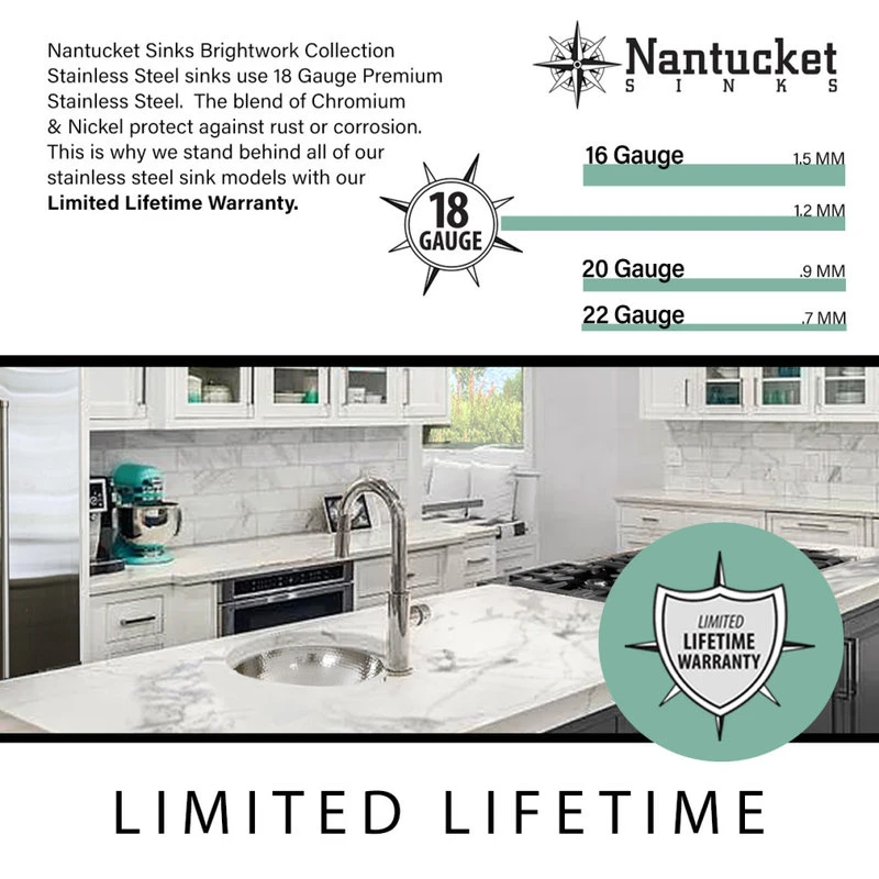 Nantucket Sinks Hand Hammered Oval Stainless Bath Sink And Drain Set - Image 6