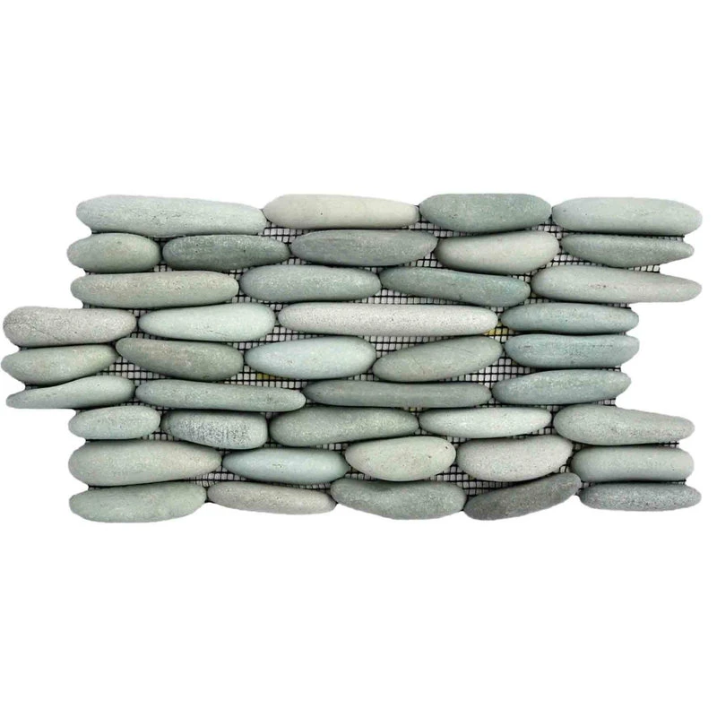 Pebble Tile Mosaics Standing Green Pebble Tile, 6"x12"