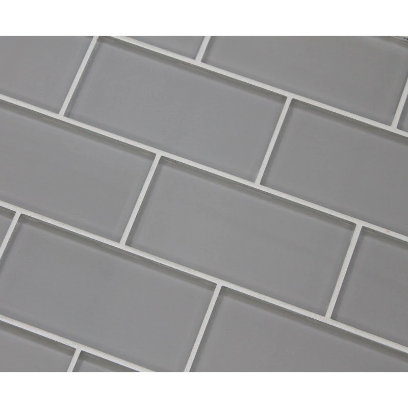 Rocky Point Tile Co Pearl Gray 3x6 Glass Subway Tile, 3"x6" Tiles, Set Of 8 - Image 3