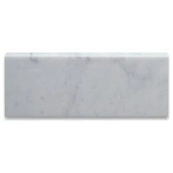 Stone Center Online Baseboard Carrara Marble Trim Tile Venato Carrera Bianco Honed 5x12, 1 Piece