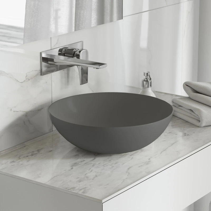 Swiss Madison Classe 16" Color Ceramic Sink In Matte Grey
